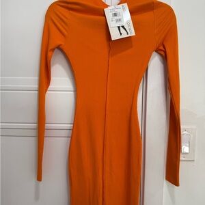 Orange Long Sleeve Dress